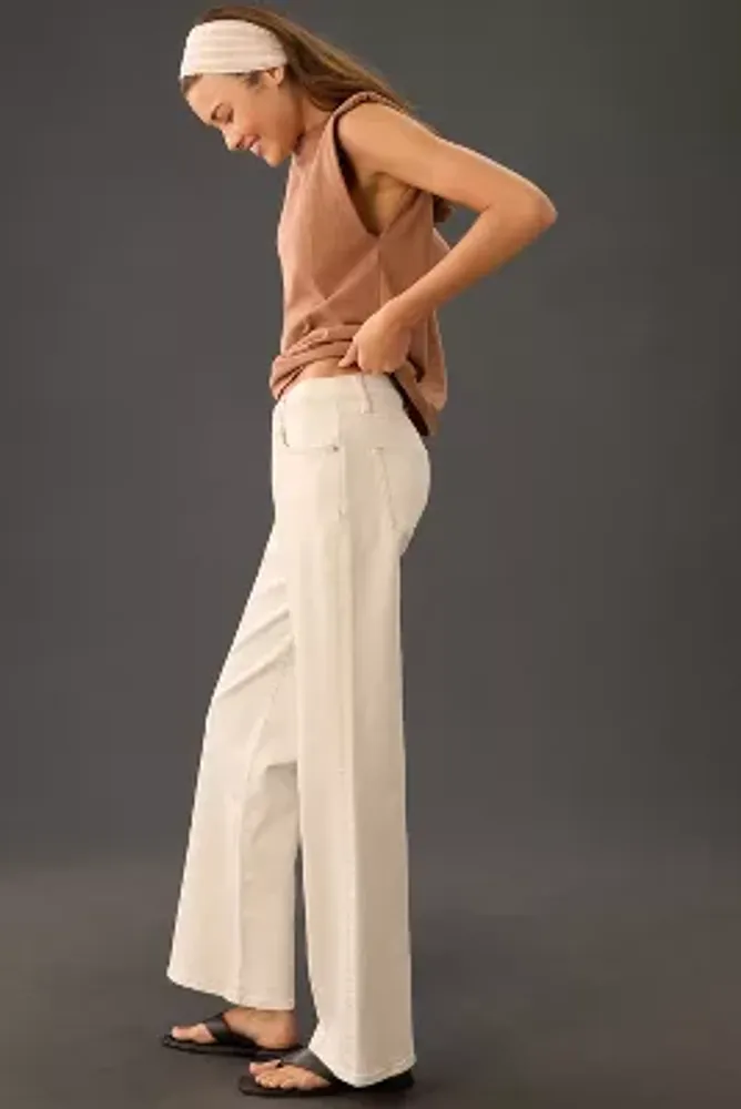 Pilcro Seamed High-Rise Wide-Leg Jeans