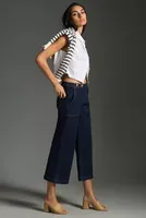 The Kit Cropped High-Rise Wide-Leg Utility Trousers by Pilcro