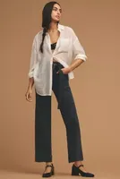 The Skipper Seamed High-Rise Cropped Wide-Leg Jeans by Pilcro