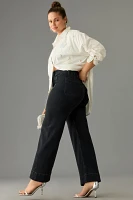 The Colette Denim High-Rise Cropped Wide-Leg Jeans by Maeve