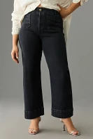 The Colette Denim High-Rise Cropped Wide-Leg Jeans by Maeve