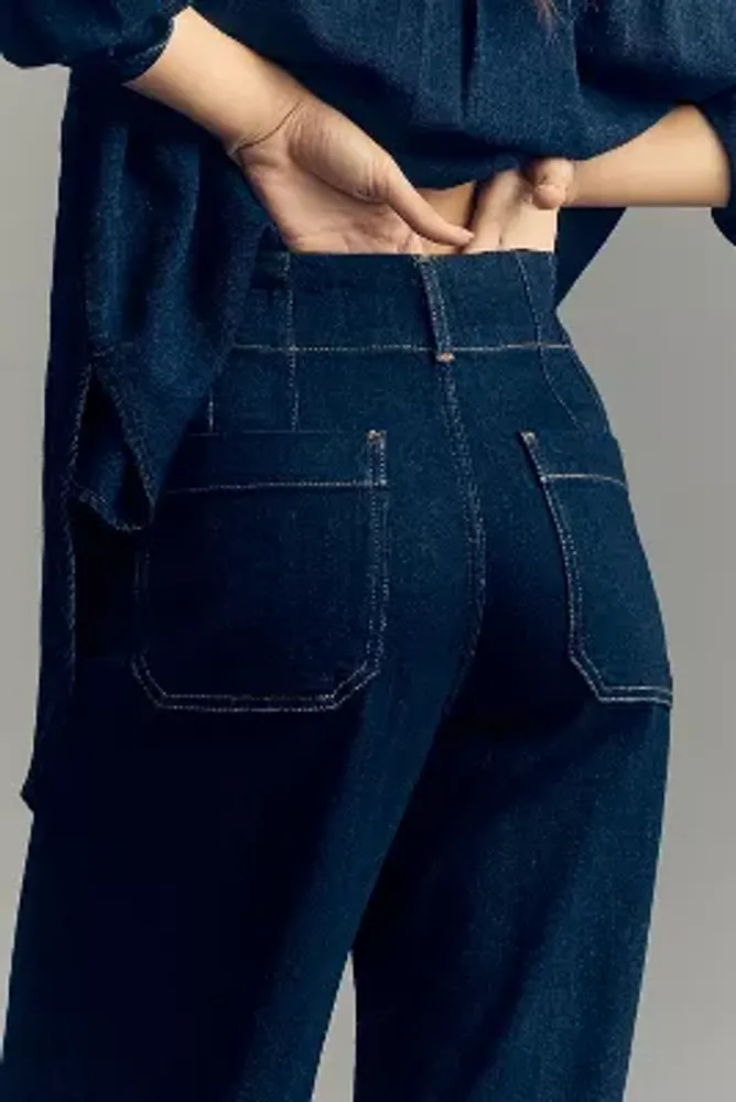 The Colette Denim Full-Length Wide-Leg Jeans by Maeve