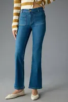 The Yaya Patch Pocket Mid-Rise Crop Flare Jeans by Pilcro