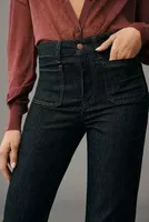 The Yaya Patch Pocket High-Rise Flare Jeans by Pilcro