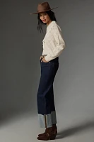 The Scotty Cuffed High-Rise Straight-Leg Jeans by Pilcro