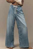 Pilcro Drawstring Pull-On Wide-Leg Jeans