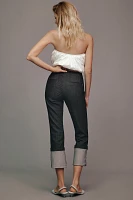 Maeve Cuffed Crop High-Rise Straight-Leg Jeans