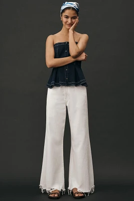 The Adi Mid-Rise Frayed Relaxed Flare Jeans by Pilcro