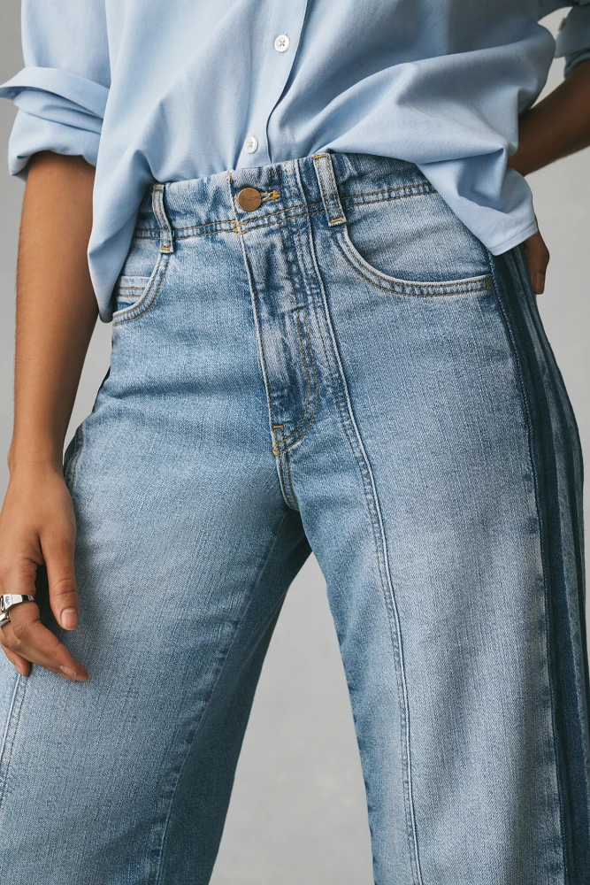 The Adi Mid-Rise Frayed Relaxed Flare Jeans by Pilcro: Soft Rework Edition