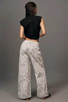 The Leon Double Hem High-Rise Wide-Leg Cuffed Jeans by Pilcro