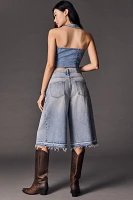 Pilcro Pleated Culotte Mid-Rise Wide-Leg Jeans