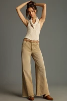 The Adi Mid-Rise Frayed Relaxed Flare Jeans by Pilcro