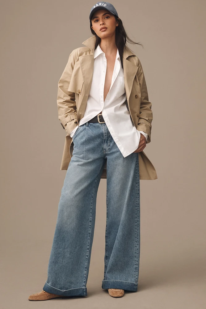 Pilcro High-Rise Pleated Cuff Trouser Jeans