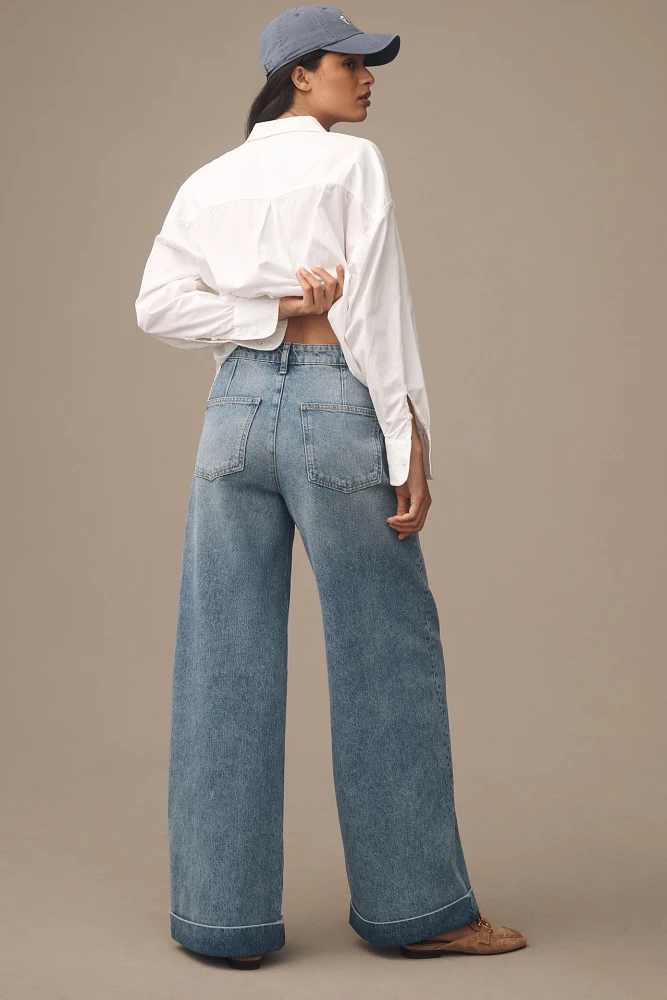 Pilcro High-Rise Pleated Cuff Trouser Jeans