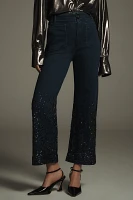 The Colette Cropped High-Rise Wide-Leg Jeans by Maeve: Sequin Sparkle Edition