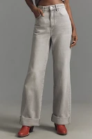 Pilcro High-Rise Wide-Leg Cuff Jeans