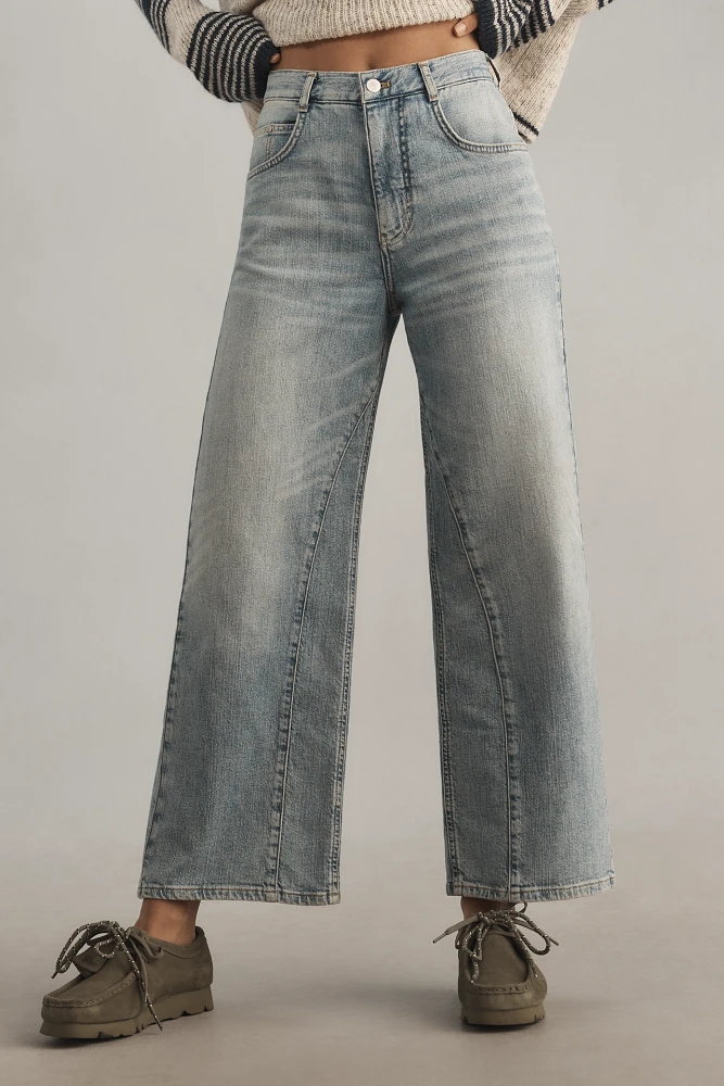 The Ellis Tapered Barrel Jeans by Pilcro