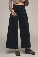 Pilcro Double Button Waist High-Rise Wide-Leg Jeans