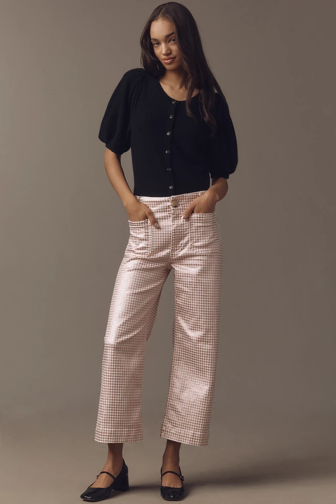 The Colette High-Rise Cropped Wide-Leg Jeans by Maeve