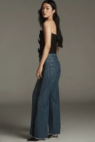 The Adi Mid-Rise Frayed Relaxed Flare Jeans by Pilcro: Tuxedo Edition