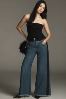 The Adi Mid-Rise Frayed Relaxed Flare Jeans by Pilcro: Tuxedo Edition