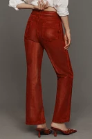 The Annie Flocked High-Rise Straight-Leg Jeans by Pilcro