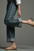 The Austyn High-Rise Cuffed Wide-Leg Jeans by Pilcro: Printed Edition