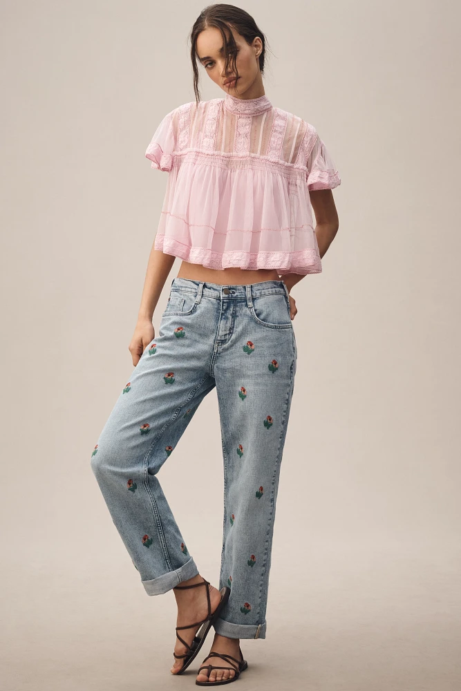 Pilcro Baggy Slim Boyfriend High-Rise Relaxed Jeans