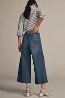 The Adi Mid-Rise Frayed Relaxed Flare Jeans by Pilcro: Cropped Edition