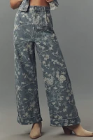 The Leon Double Hem High-Rise Wide-Leg Cuffed Jeans by Pilcro
