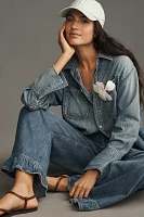 Pilcro High-Rise Wide-Leg Ruffle Flare Jeans