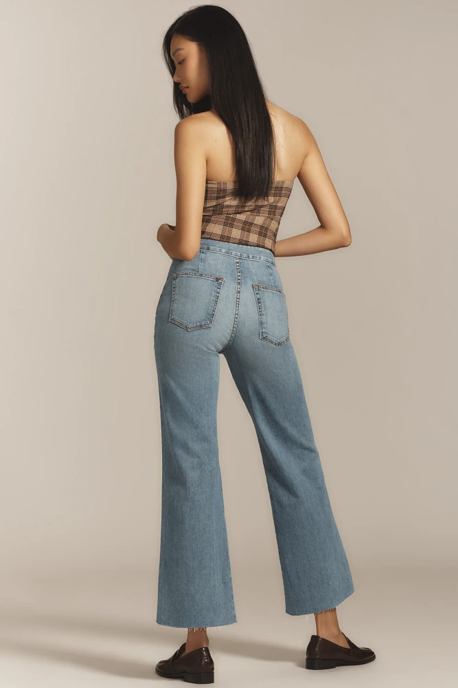 ASKK NY Brighton High-Rise Wide-Leg Cropped Jeans