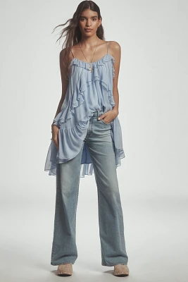 ASKK NY Pistachio Mid-Rise Wide-Leg Jeans