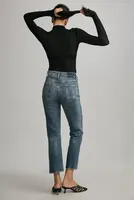 AMO Chloe Cropped High-Rise Wide-Leg Jeans