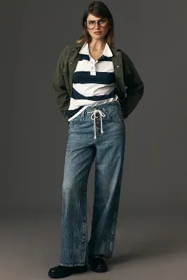 AMO Vanessa Cinched-Waist Wide-Leg Jeans