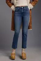 AMO Chloe High-Rise Crop Straight-Leg Jeans