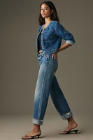 AMO Sonia Cuffed Mid-Rise Straight-Leg Jeans