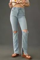 Good American Classic Stacked High-Rise Straight-Leg Jeans