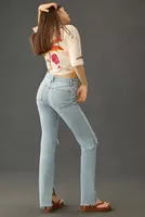 Good American Classic Stacked High-Rise Straight-Leg Jeans