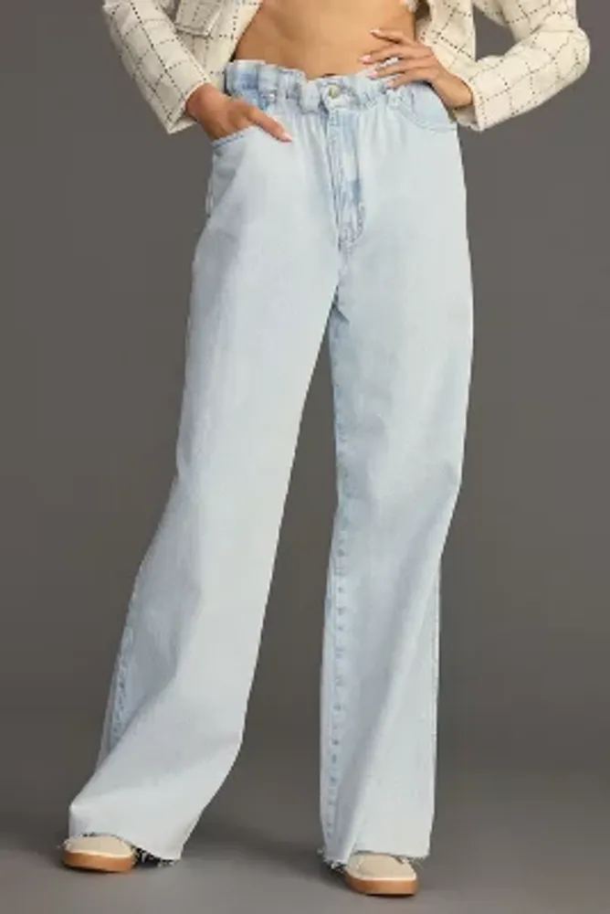 Good American Paperbag High-Rise Wide-Leg Jeans