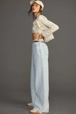 Good American Paperbag High-Rise Wide-Leg Jeans