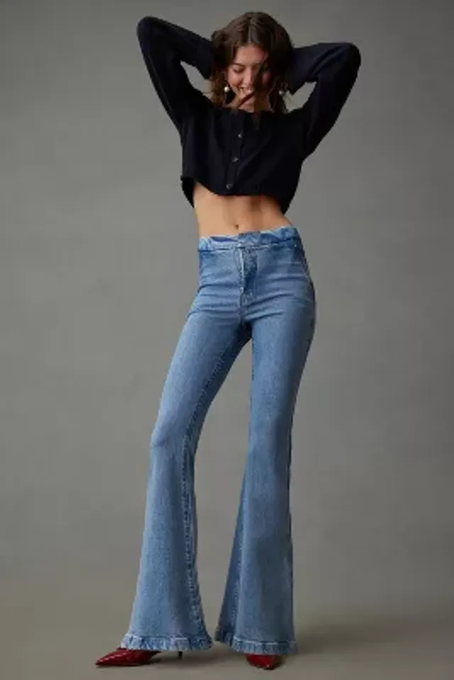 Good American Pull-On High-Rise Flare Jeans