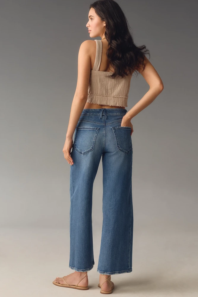 Good American Waist High-Rise Palazzo Crop Wide-Leg Jeans