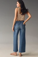 Good American Waist High-Rise Palazzo Crop Wide-Leg Jeans