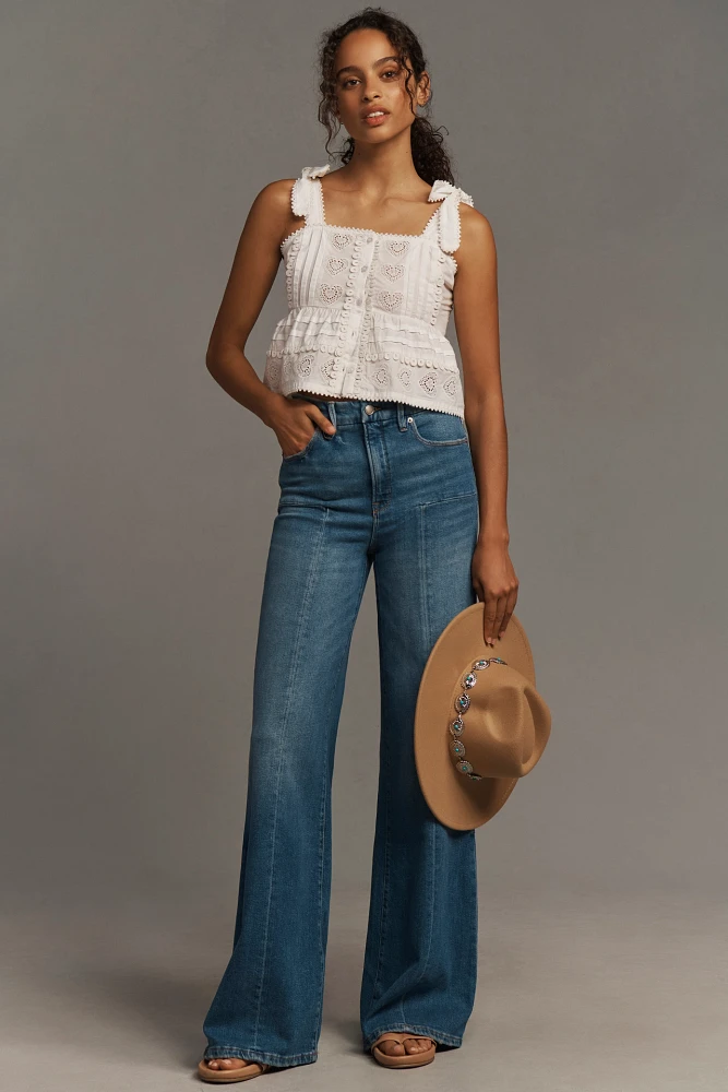 Good American Waist High-Rise Palazzo Jeans