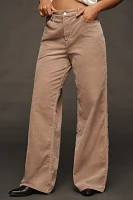 Good American Skate High-Rise Wide-Leg Corduroy Puddle Jeans