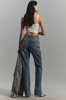 Good American Icon Rhinestone High-Rise Straight-Leg Jeans