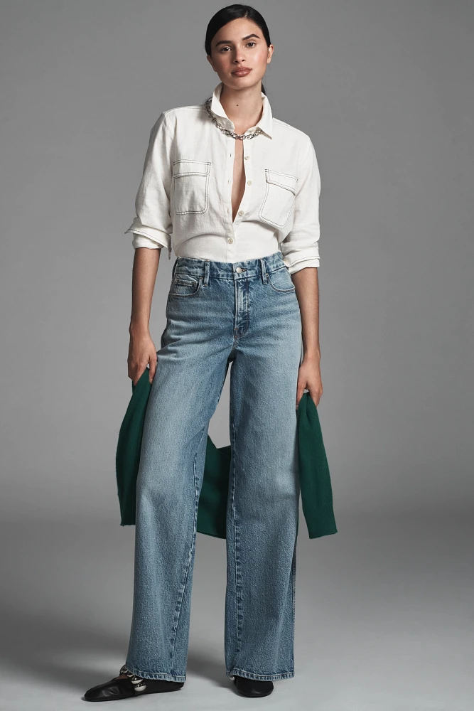 Good American Skate High-Rise Wide-Leg Jeans