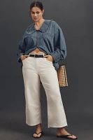 Good American Waist High-Rise Cropped Palazzo Jeans