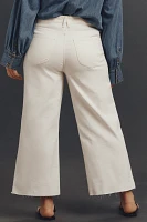 Good American Waist High-Rise Cropped Palazzo Jeans